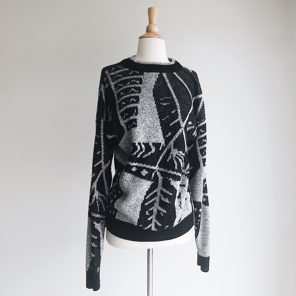 VINTAGE | Le Tigre Leaf Pattern Sweater | Small